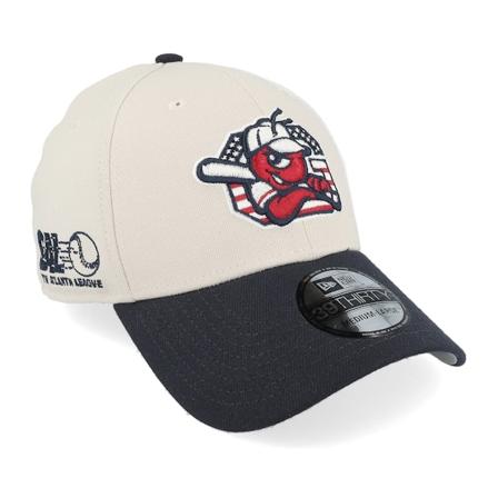 New Era - MiLB Beige flexfit Caps - Greensboro Grashoppers Milb24 July4 39THIRTY Stone/Navy Flexfit @ Hatstore