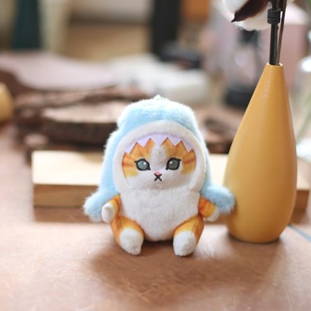 Cute Shark Cat Fried Shrimp Cat Plush Doll Pendant Car Bag Decoration Pendant Shark Cat Plush