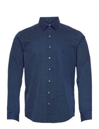 Print Easy Care Slim Shirt Blue Calvin Klein