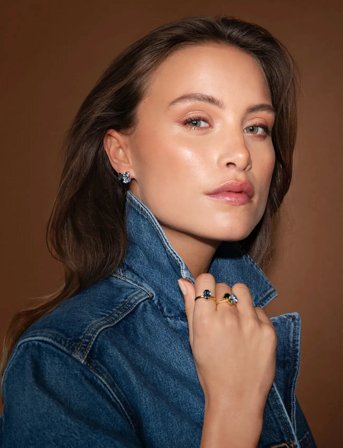 Caroline Svedbom Ana Earrings Gold - Blue - ONE SIZE