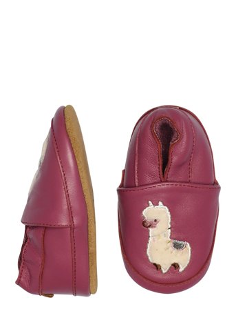 Melton Llama Leather Slippers - Pink - 22/23