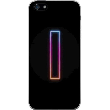Kompatibel Mobilcover til Apple Apple iPhone 5 Minimalistisk neonbogstav I i regnbuefarver mod mørk baggrund