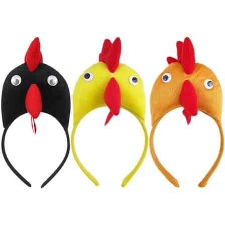 3 stk Kylling Hårbånd, Påske Hodebånd Tegneserie Hane Hårbånd, Dyr Ører Hodeplagg Søte Hodebånd for Cosplay Fest