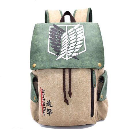 Attack On Titan Canvas Anime Skolerygsæk Casual Daypack Rygsæk Cool Bogtaske GS