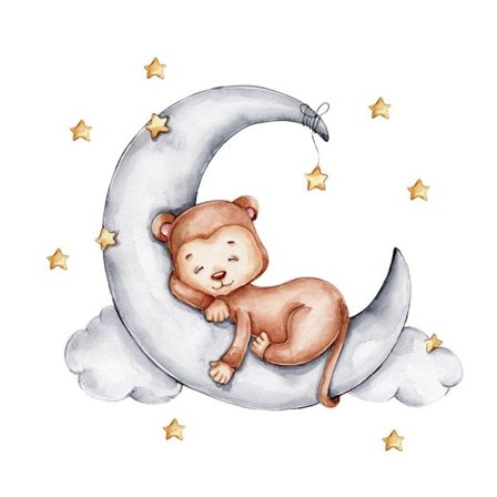 Väggdekor Sleeping Animal on Moon 5 5