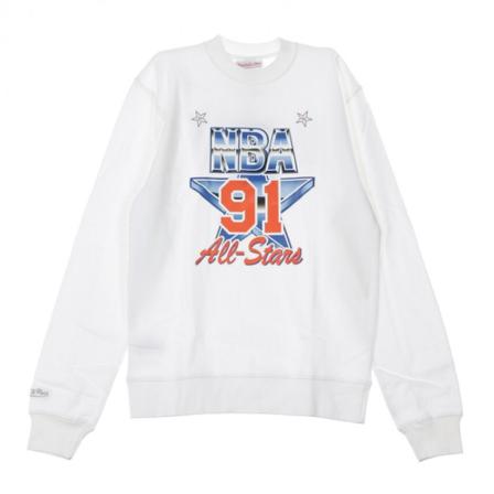 Mitchell & Ness Crewneck Sweatshirt Hvid, Herre Sweatshirts