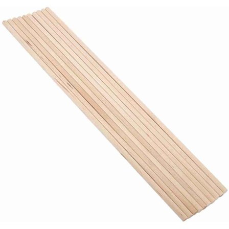 Trepinner for håndverk 6mm x 30cm Pakke med 10 naturlige runde ubehandlede heltre