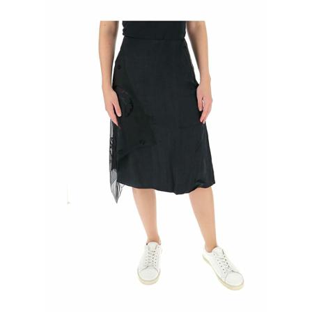 Marine Serre asymmetric layered Nederdel Sort, Dame