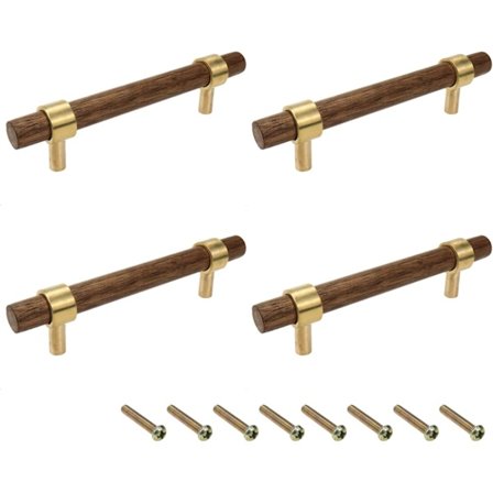 Låda 6,69"/170 mm Drag Mässing Valnöt Köksskåp Skåpbeslag Draghandtag Justerbart Hålavstånd med Skruv, 4 st