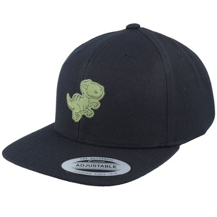 Kiddo Cap - Noir snapback Casquette - Kids T-rex Green Patch Black/Black Snapback @ Hatstore
