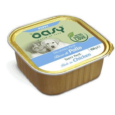 Oasy Wet Dog Delizioso Patè Al Pollo Cuccioli Vaschetta 150g