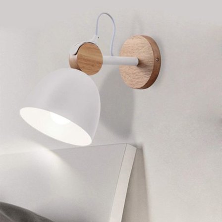 Vägglampa i trä, modern inomhusvägglampa, vägglampa i
