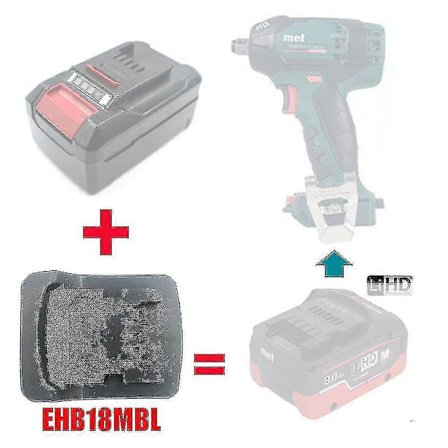 Einhell 18V Lithium Batteri Konverter Adapter Til Metabo 18V Lithium-ion Batterier Elværktøj