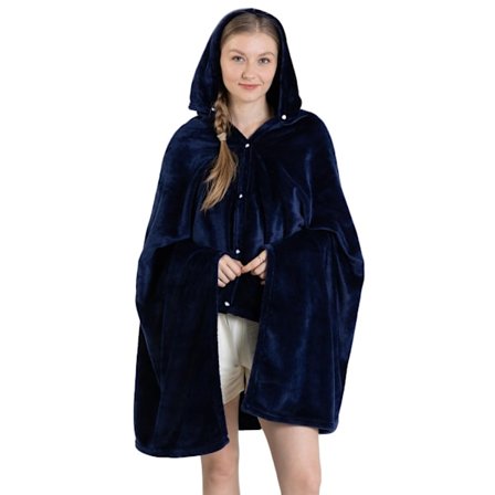 Vinterhem Bärbar filt, Extra stor filt med huva, Mjuk plyschfilt, Varm plyschmikrofiber