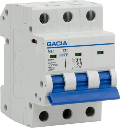 Gacia 4021163072 Automatsikring 3-polet, 10kA 25 A, Stikkontakter & kabler