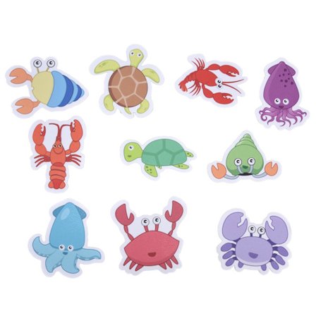 10 st Avtagbara PVC Tecknade Havsdjur Badkarsdekaler för Golv Trappor Dörr Spegel Fönster