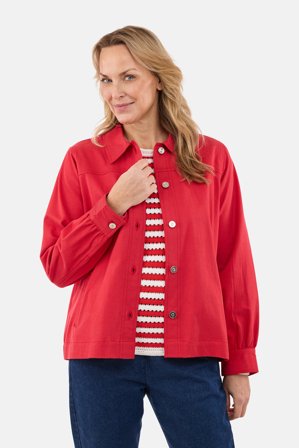 SIGNATURE - Kort Jakke - Rød - Knaplukning