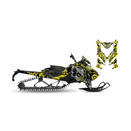 Dekalkit SweTown Cracked Gul - Ski-Doo Renegade Backcountry X 800 E-Tec 2016-2017