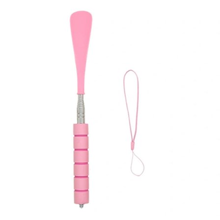 Udtrækkeligt skohorn i metal, justerbar længde 28-70 cm, langt skohorn, skohjælpemiddel til ældre og gravide Pink