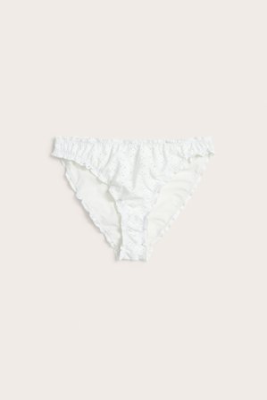Kappahl | Majtki od bikini, z falbaną Offwhite L | Offwhite