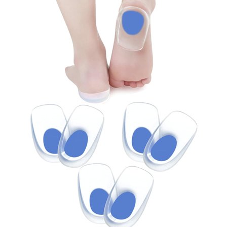 3 Par Gel Hälkoppar Plantar Fasciit Inlägg - Silikon Gel Häl