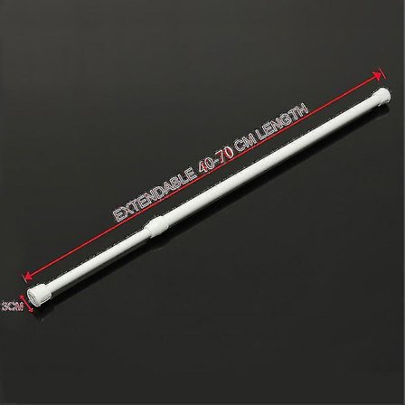 Justerbar gardinstang til bad - Fjærbelastet utvidbar teleskopisk