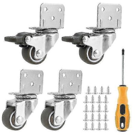 4 stk. møbelhjul Heavy Duty hjul blødt gummi drejehjul stille rulle hjul til flytning af møbler stol vugge skab -DGJR