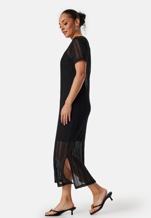 VILA Vigardea O-Neck S/S ankle dress Black Klær