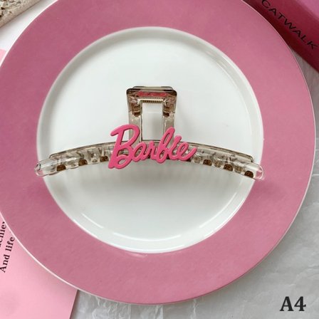 IC Minimalistisk Barbie Letter Hårklämma Dammode Hårklo Sha A4