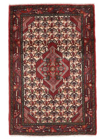 Håndknyttet Persisk Asadabad Teppe 78X117 Svart/Mørk Rød