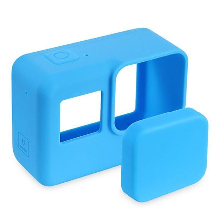 Skyddande silikonfodral för GoPro-tillbehör Action Camera + objektivskydd för Gopro Hero 5 6 7 Black Hero-kamera (1 set blå)