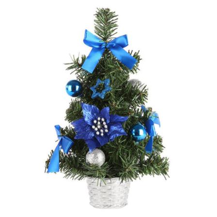 Mini Konstgjord Julgran Skrivbordsprydnad Blue 30cm
