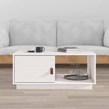 Vidaxl Soffbord Vit 80x50x35,5 Cm Massiv Furu Vit
