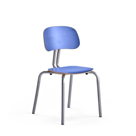 Klassenzimmerstuhl YNGVE, 4 Beine, silber, midnight blue, H 460 mm