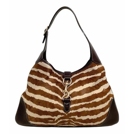 Gucci Vintage, Pre-owned Hobo Jackie Calf Hair Shoulder Bag Bruin, Dames, Maat:ONE Size