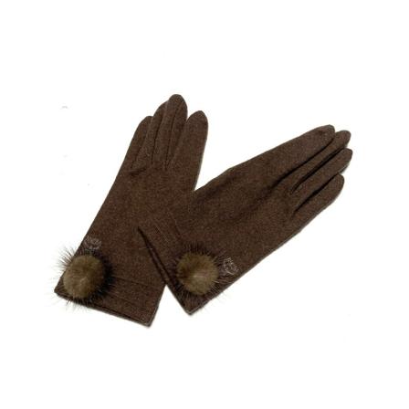 MCM Pre-owned, Gloves Bruin, Dames, Maat:ONE Size,wol
