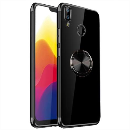 Silikoneskal med ringholder - Samsung Galaxy A40 Svart