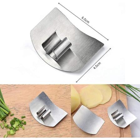Fingerbeskyttelse, rustfrit stål, 3 stk. køkkenredskab, fingerskærm, grøntsagsfingerskærm, justerbar fingerskærm, hakket køkkenredskab til Cu