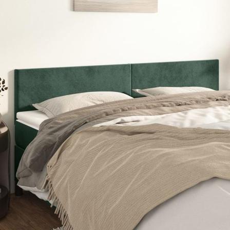 Vidaxl Huvudgavlar 2 St Mörkgrön 100x5x78/88 Cm Sammet Grön