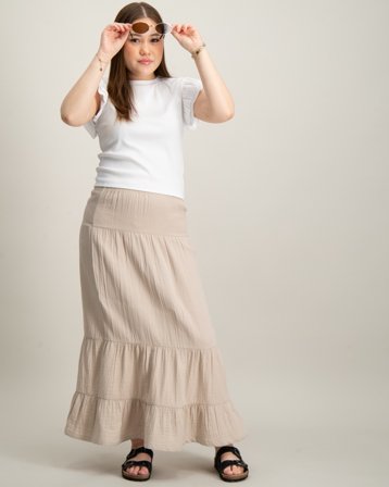 LMTD NLFHUSSA LONG SKIRT Beige Kjolar Tjej - Kids Brand Store