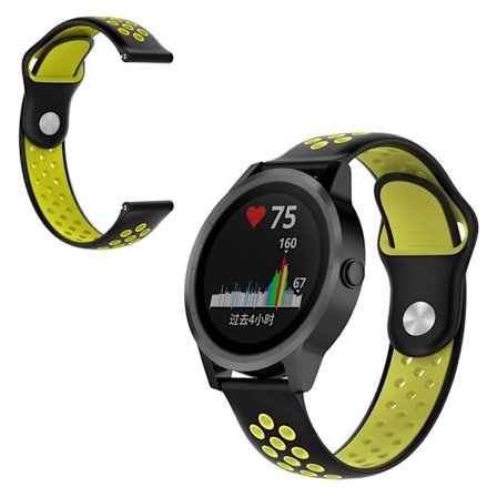 Garmin Venu tvåfärgat klockarmband i silikon - Svart / Gulgrön