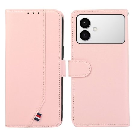 ABEEL Mobilskal till Samsung Galaxy S26 Edge RFID-Skydd KonstLäder - Rosa