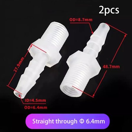 2st PP armbågskopplingar Akvariumtankbeslag 6,4MM RAK