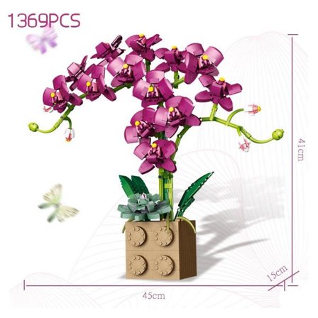 Pink Byggeklods Blomster Orchid Serie Bonsai Pige Byg Legetøj