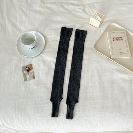 mørkegrå - Nye, moteriktige damestrømper i ensfarget, tynt, pustende, enkelt, langt, knelangt, elegant, trendy benvarmere for kvinner