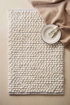 Jotex - Baderomsmatte 50x80 Cm Bomull/Polyester Hvit HILLS - Kjøp Baderomsmatter hos Jotex