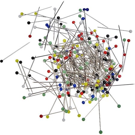 Go Go Gadget - "100 Glasnålar med Huvud - Färgade Glasnålar" - Hög Kvalitet - Hållbara