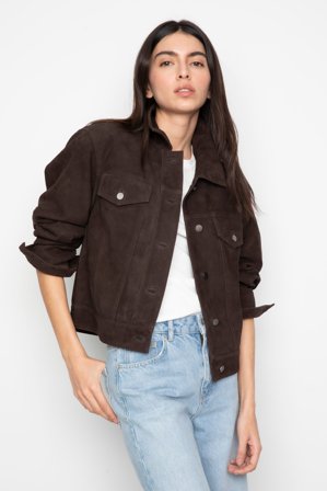 CAMILLA PIHL - Leslie Leather Jacket - Dark Brown Suede Size36