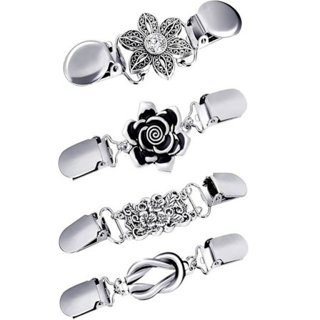 4 st Vintage Tröja Sjal Klämmor Dam Tröja Brosch Klämmor