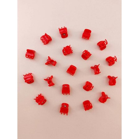 20 stk. Røde små hårspenner 15x14 mm